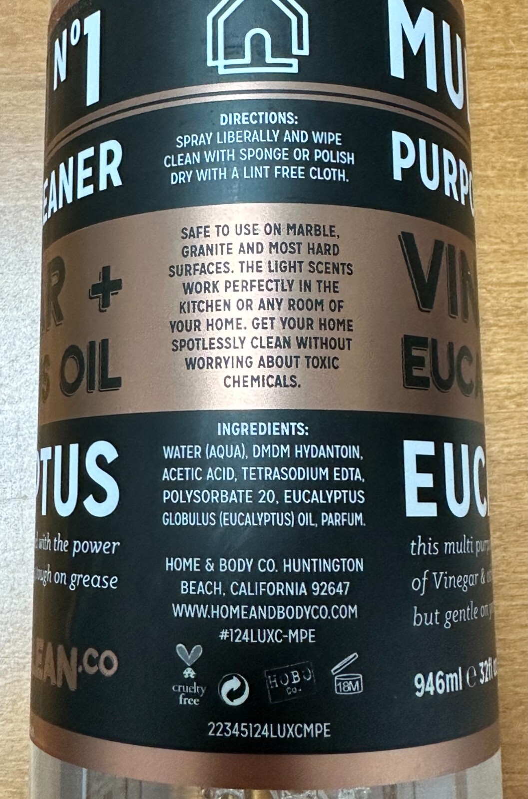 LUX CLEAN ~VINEGAR + EUCALYPTUS OIL Kitchen Refresh MULTI PURPOSE CLEANER 946ML