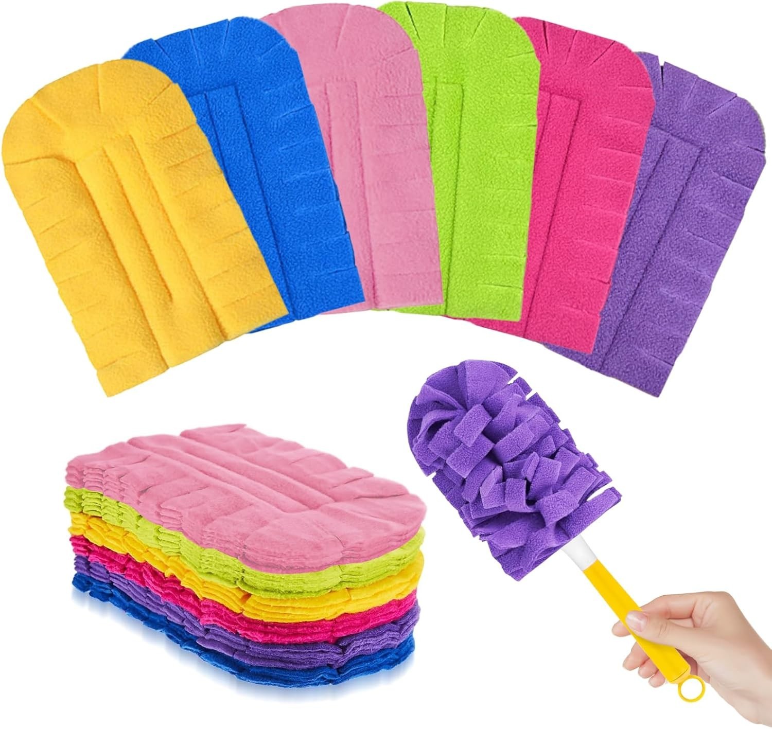 12 PCS Fleece Reusable Duster Refills for Swiffer, Washable Heavy Duty Duster…