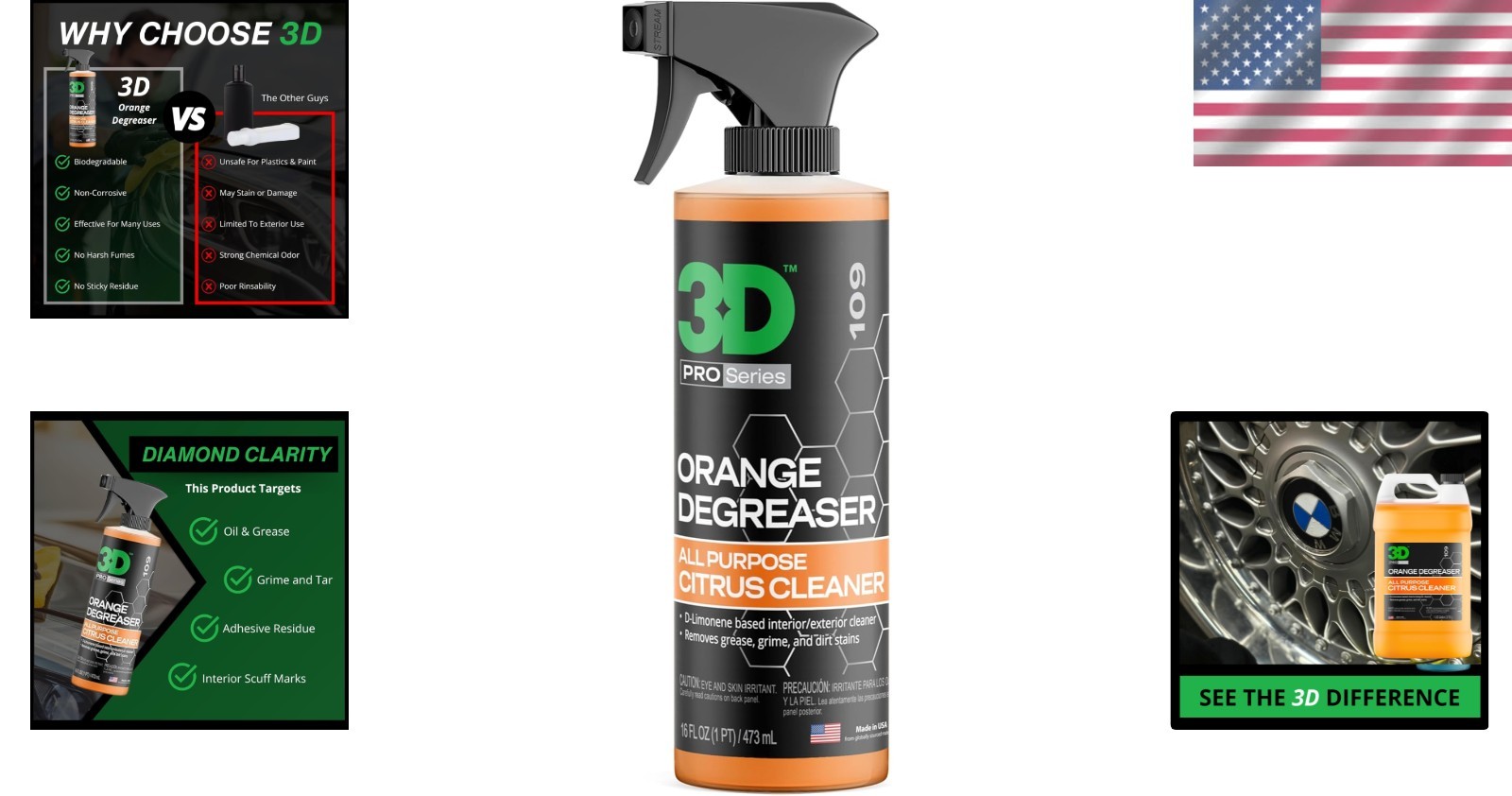 16 Fl Oz Citrus Degreaser – Spotless Car Cleaning for Interior & Exterior Use