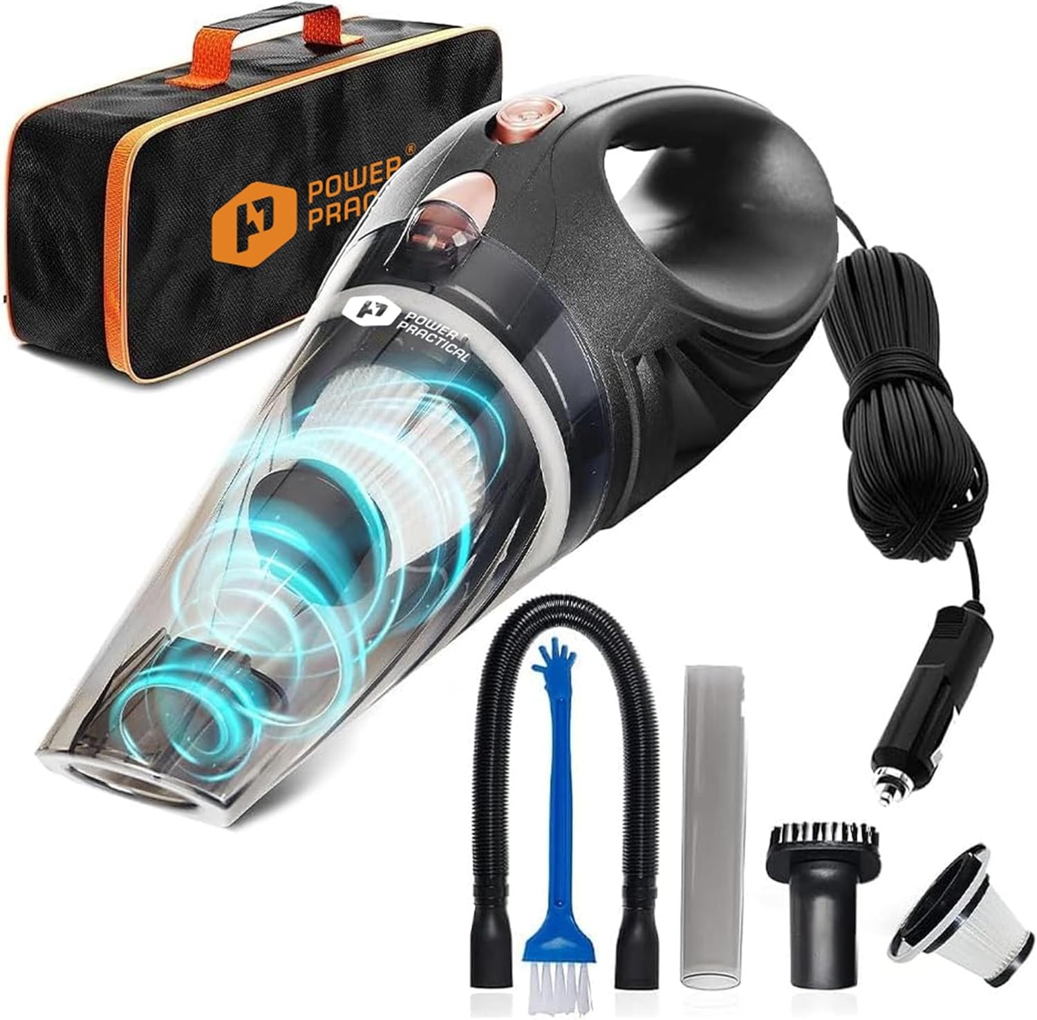 THISWORX Car Vacuum Cleaner – Portable 12V Handheld Auto Interior Detailing Kit
