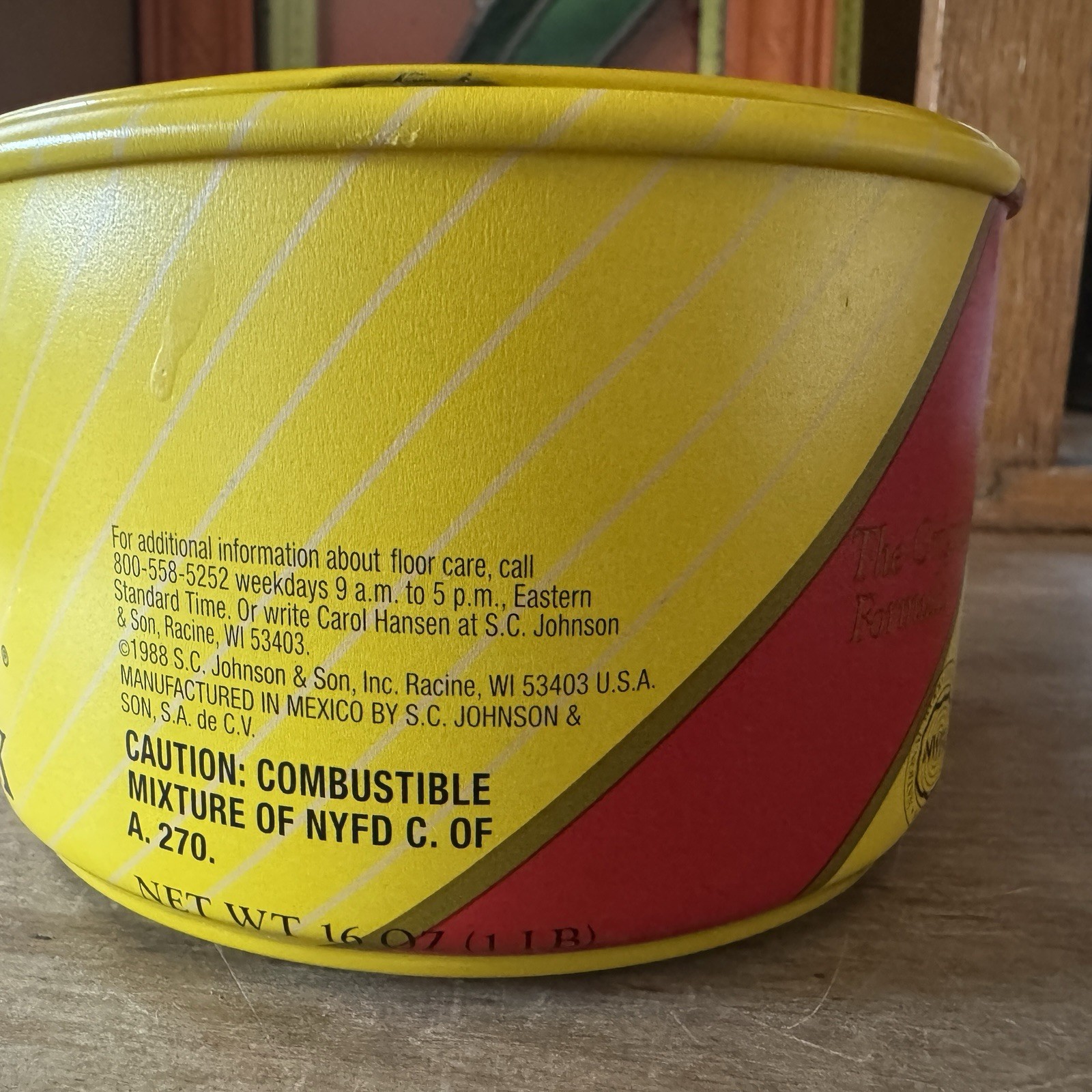 SC Johnson Paste Wax The Original Formula, 16 oz (1 lb) Discontinued Nearly Full