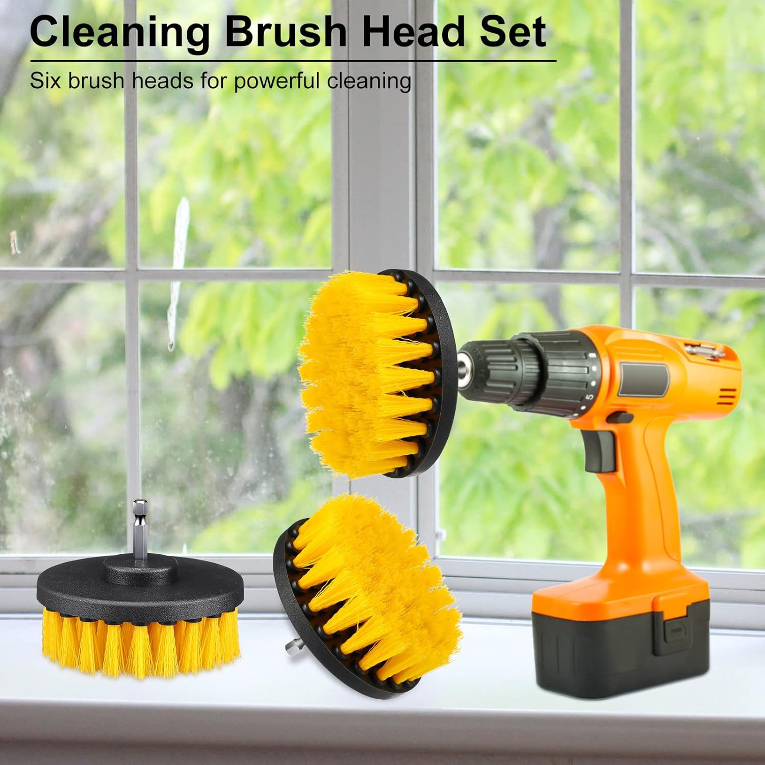 6 Pcs Drill Brush Attachment Power Scrubber Cleaning Kit Multi Purpose