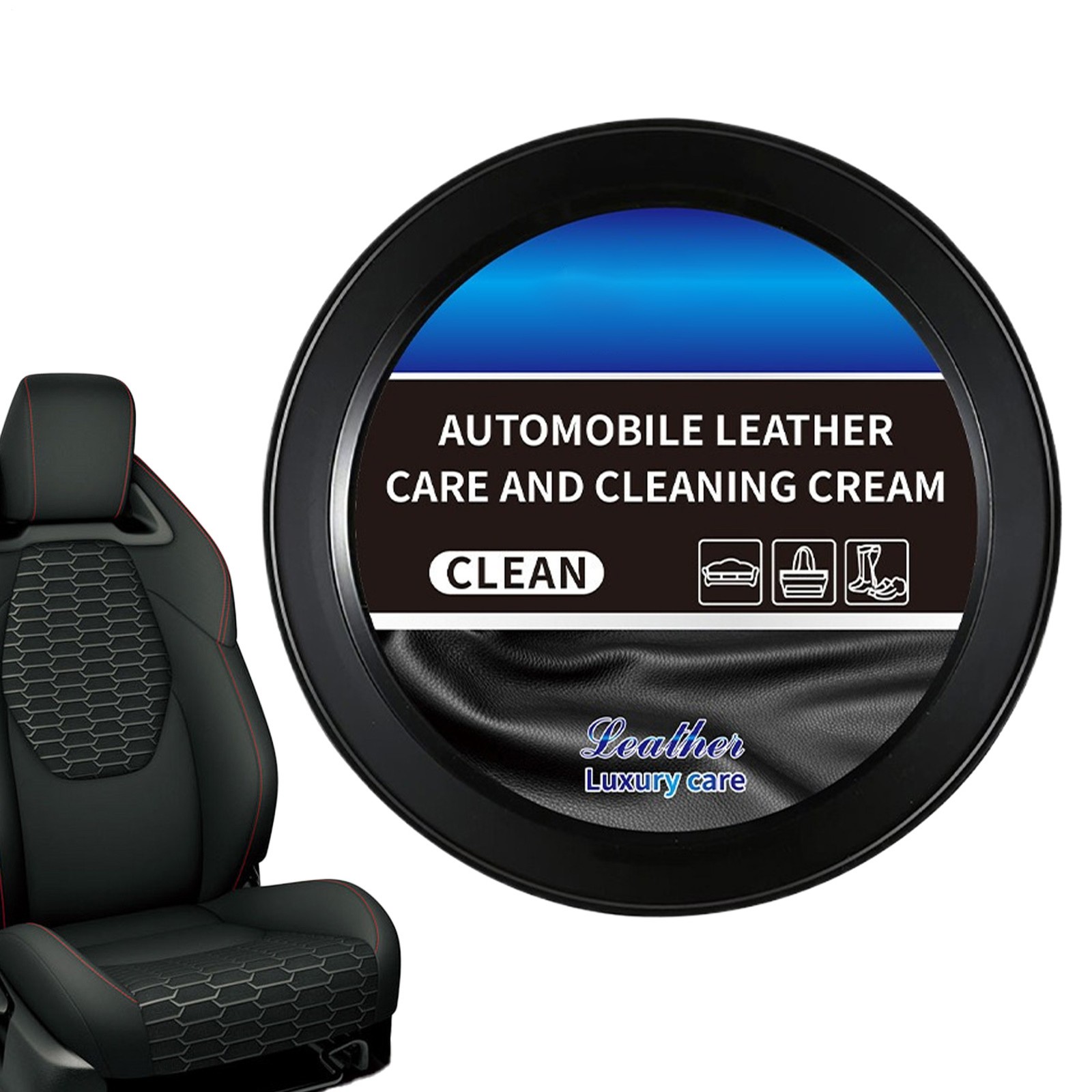 Leather Cleaner for Car Interior 120g Polish Cream Stain Remover