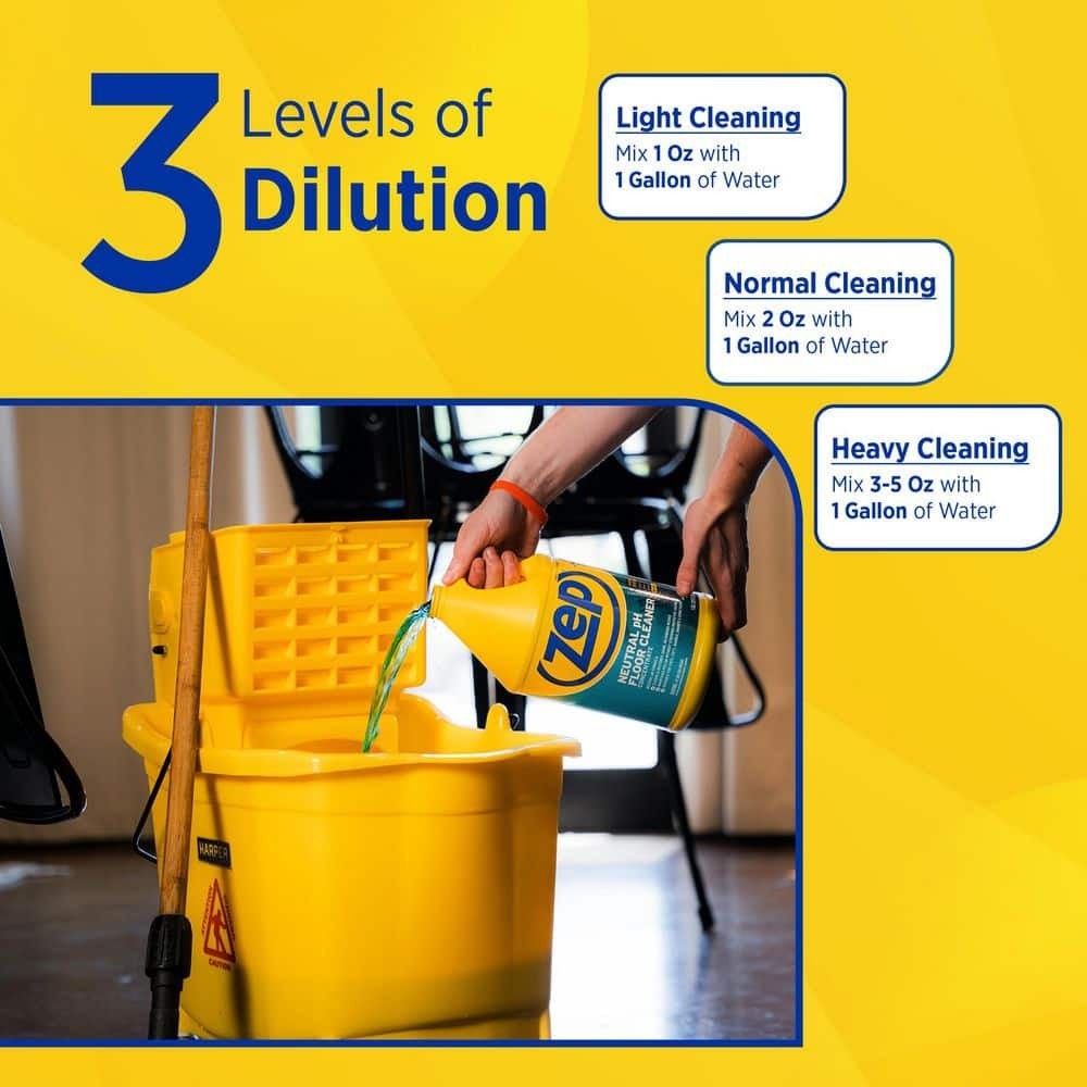 Zep Neutral PH Industrial Floor Cleaner – 1 Gallon – ZUNEUT128 – Concentrated