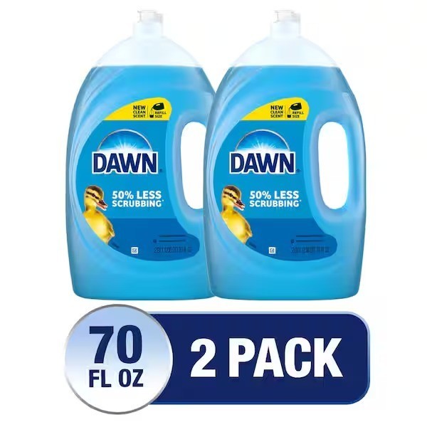 2 Pack Dawn Ultra Original Scent Dish Soap Concentrate Easy-Pour Refillable 70oz