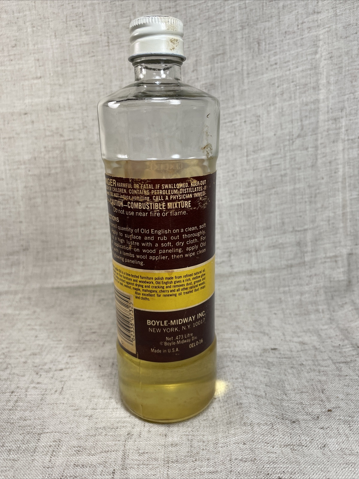 VTG Old English Furniture Polish Lemon Oil 30% Remaining 16 Ounce Bottle