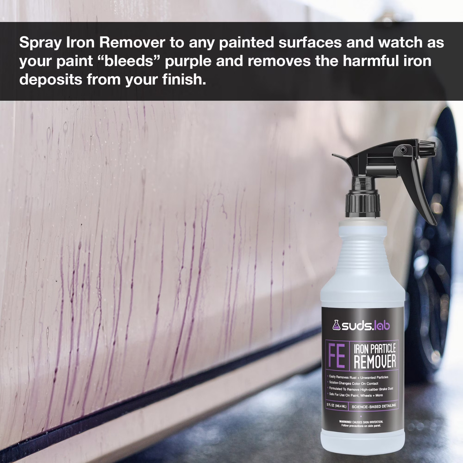 Suds Lab FE Iron Remover 32oz Color Changing Fallout Cleaner Spray