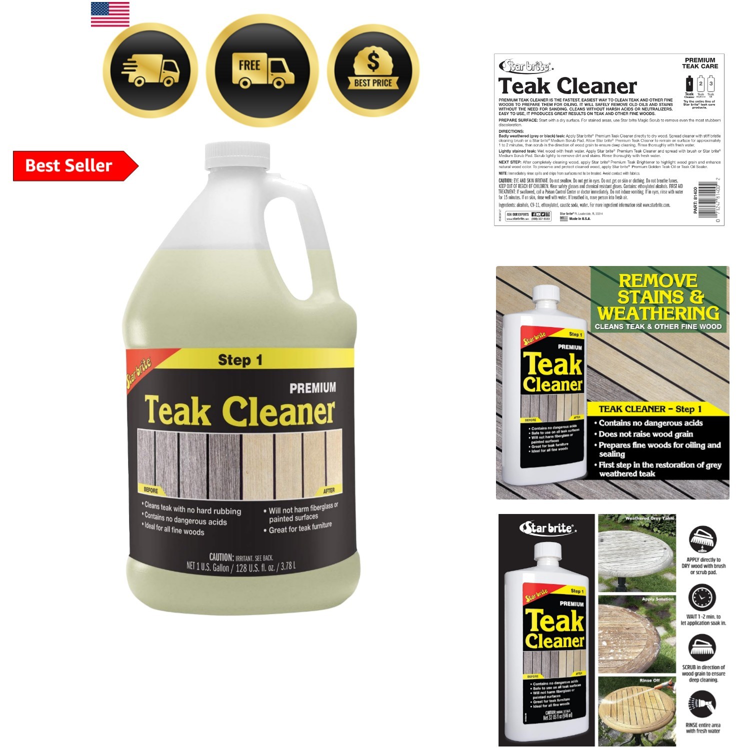 Teak Cleaner – Restore, Renew & Refresh Old Weathered Gray Teak Furniture & O…
