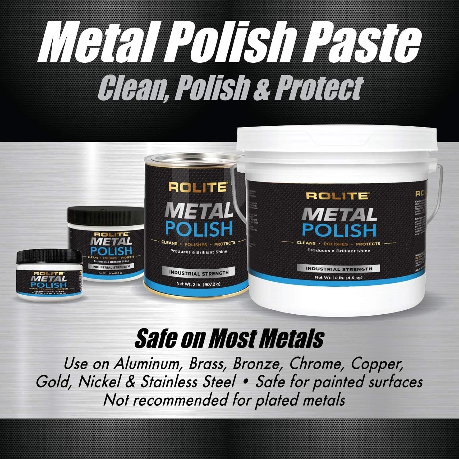 Metal Polish Paste, 4.5 oz, Industrial Strength Scratch Remover & Cleaner for…