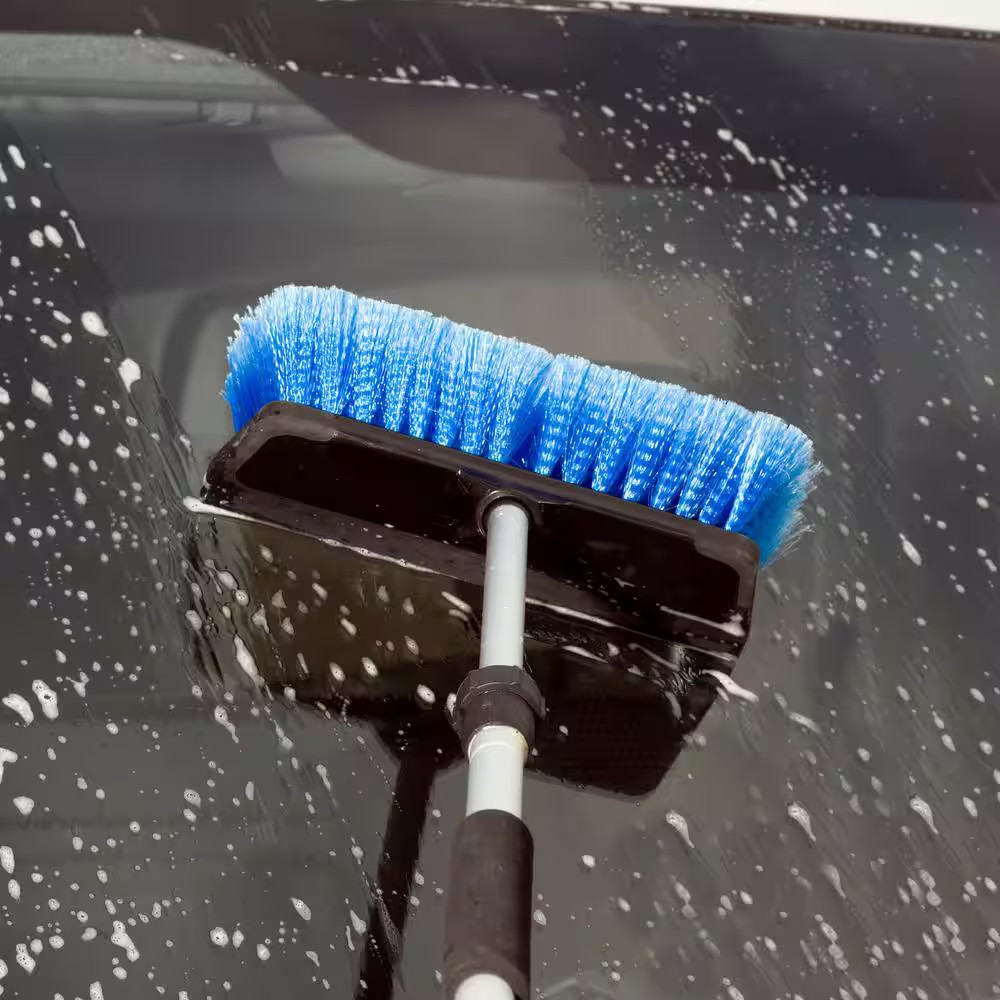 10 In. Waterflow Scrub Brush with Squeegee