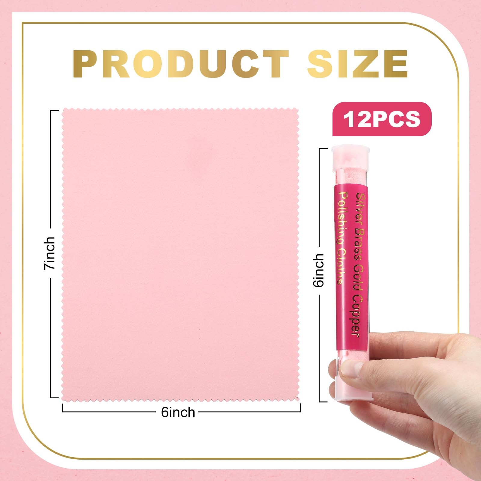 12 Pcs Jewelry Cleanning Cloth with Tube 7 x 6 Inch Silver Polishing Cloth Br…