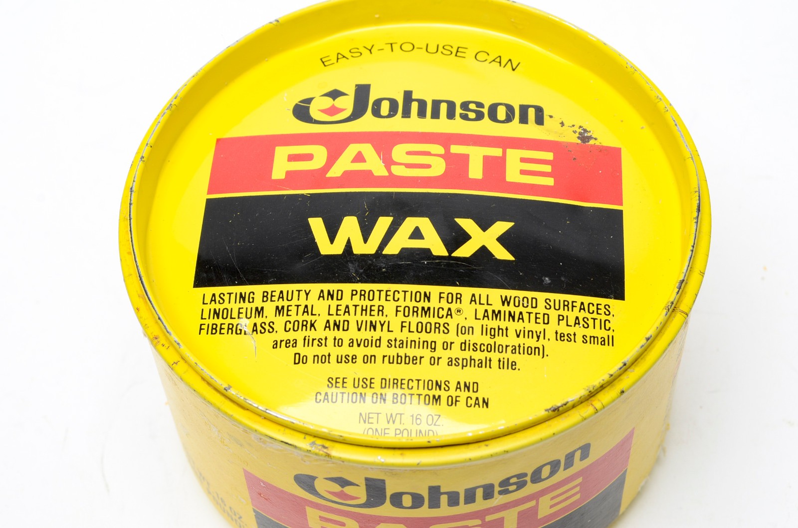 Johnson Paste Wax Original Formula 1 lb Metal Tin 1982 Nearly Full Discontinued