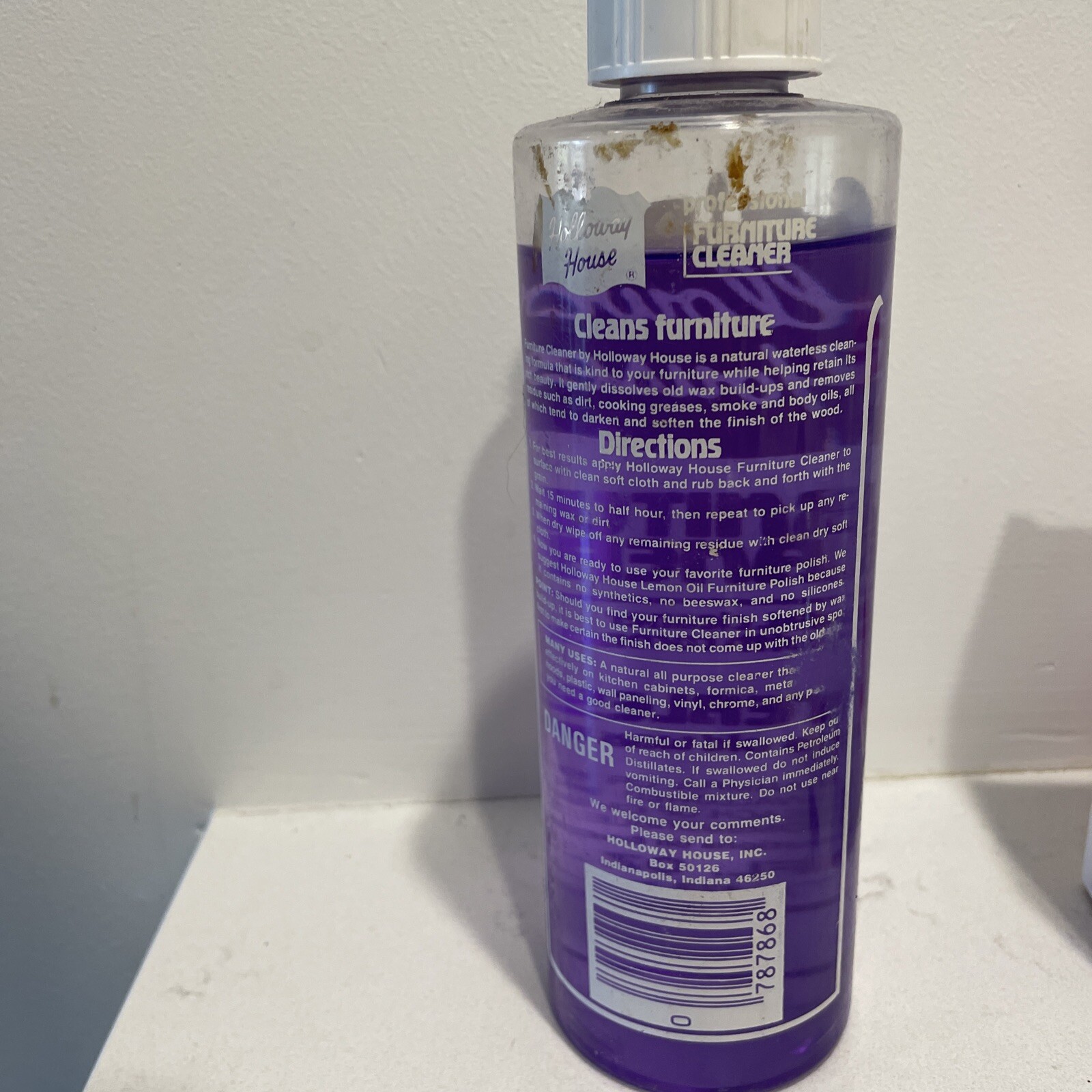 Vtg Purple HOLLOWAY HOUSE Furniture Wood Cleaner Coconut Scent Rare HTF 16 fl oz
