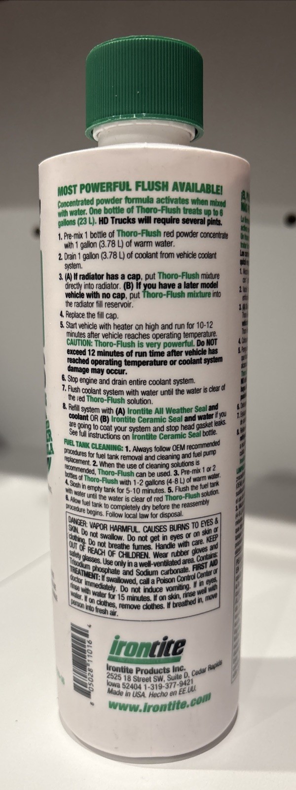 Irontite 468-9110-16 Thoro Flush Cleaner For Cooling Systems 16 Ounce Brand New