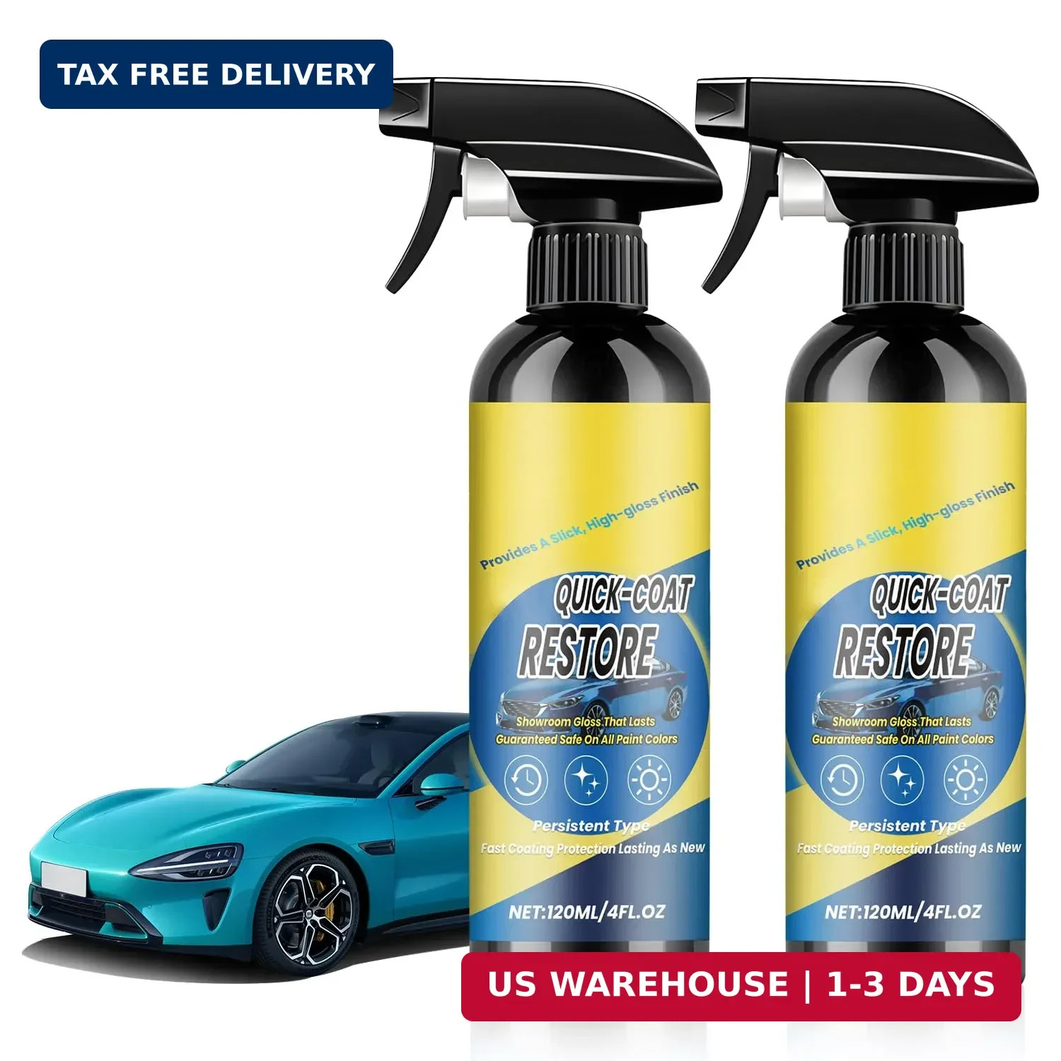 2 Pack Nano Quick Coat Restore Coating Spray, 2026 Advanced Automobile Quick-Act