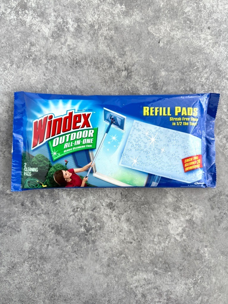 Windex Outdoor All-In-One Refill 1 Pack (2 Count) Cleaning Pads NEW