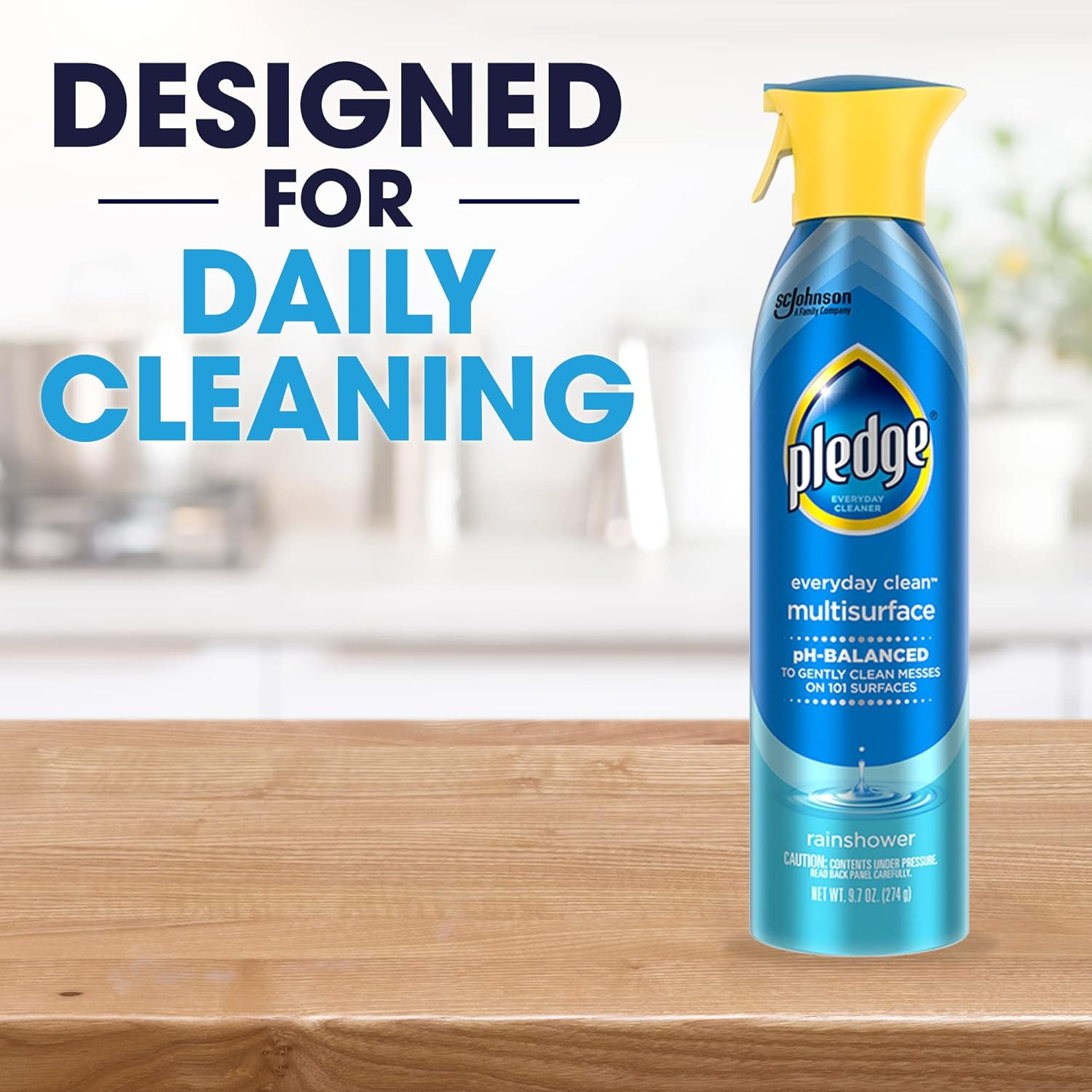 Pledge Ph-Balanced Multisurface Spray, Gently Clean 101 Surfaces, Remove Dust an