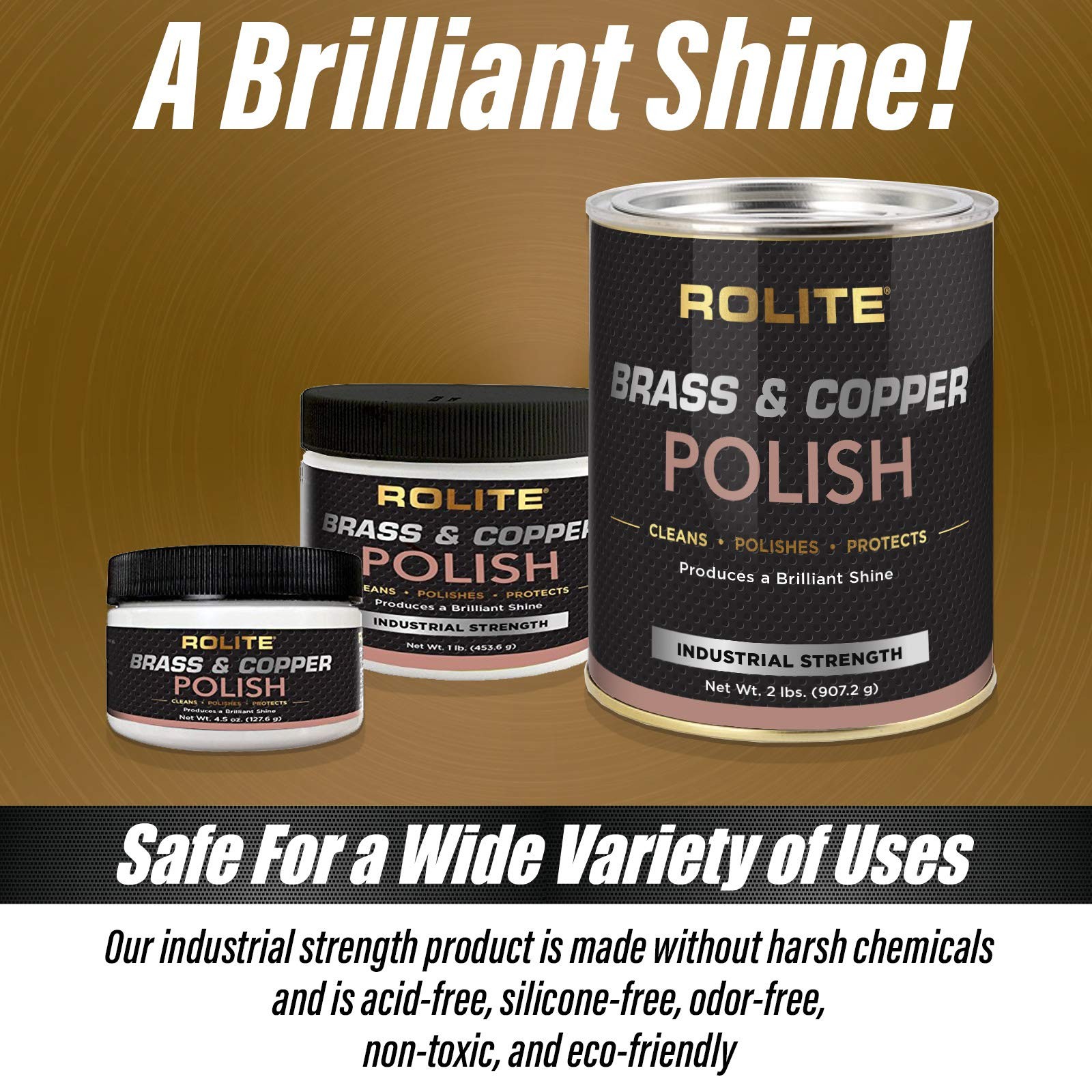 Brass Copper Polish 4.5 Oz Instant Tarnish Remover for Antiques Cookware Jewe…