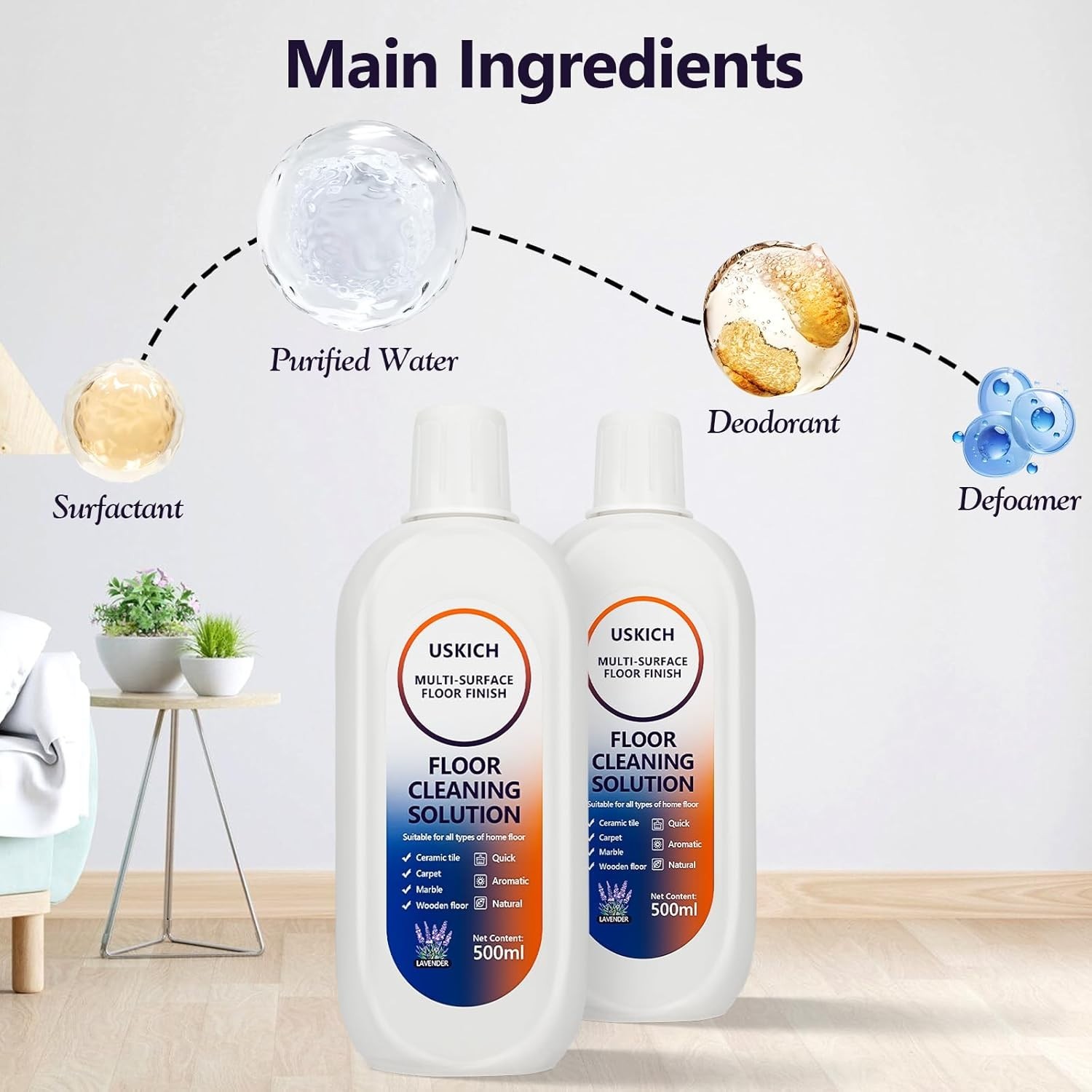 2 Pack Floor Cleaning Solution,34 FL OZ Floor Cleaner for Mopping with Tineco…
