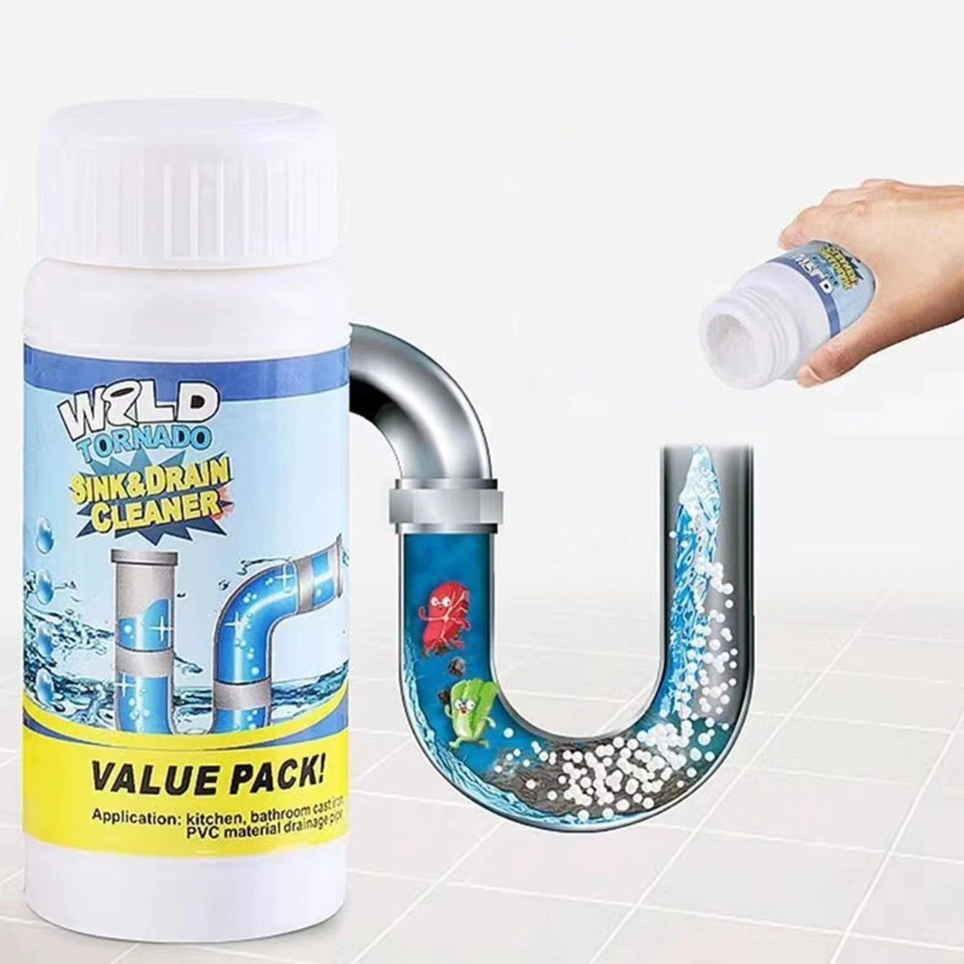 1~5x Wild Tornado Powerful Sink Drain Cleaner High Efficiency Clogging Cleaner