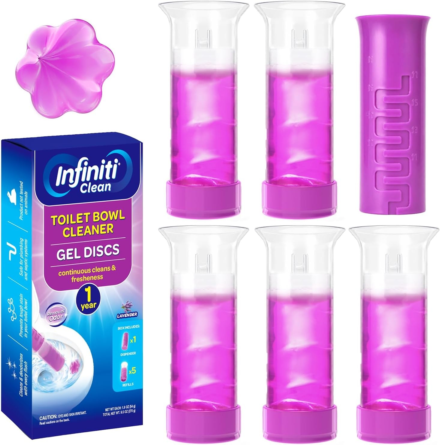 Toilet Gel Stamp, 5 Pack (Total 40 Stamps, Up to 1-Year Supply) Toilet Bowl