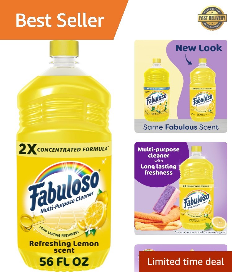Multi-Purpose Cleaner, 2X Concentrated Formula, Refreshing Lemon Scent, 56 oz