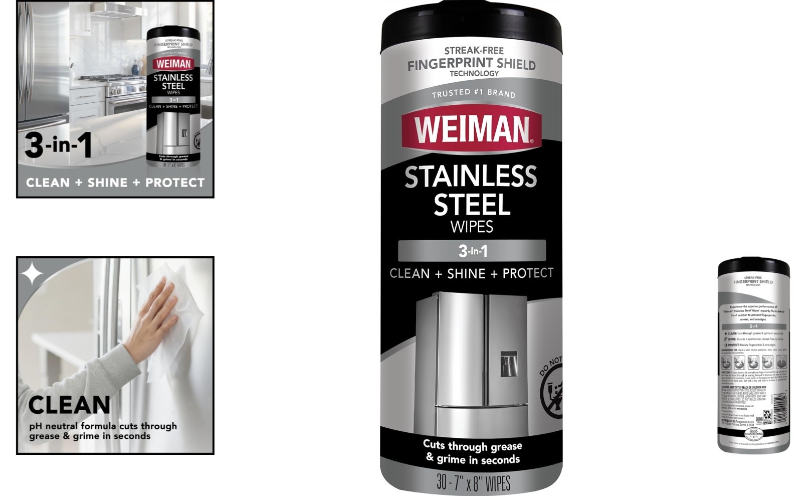 30 Count Stainless Steel Cleaner Wipes – Streak-Free Shine & Protection