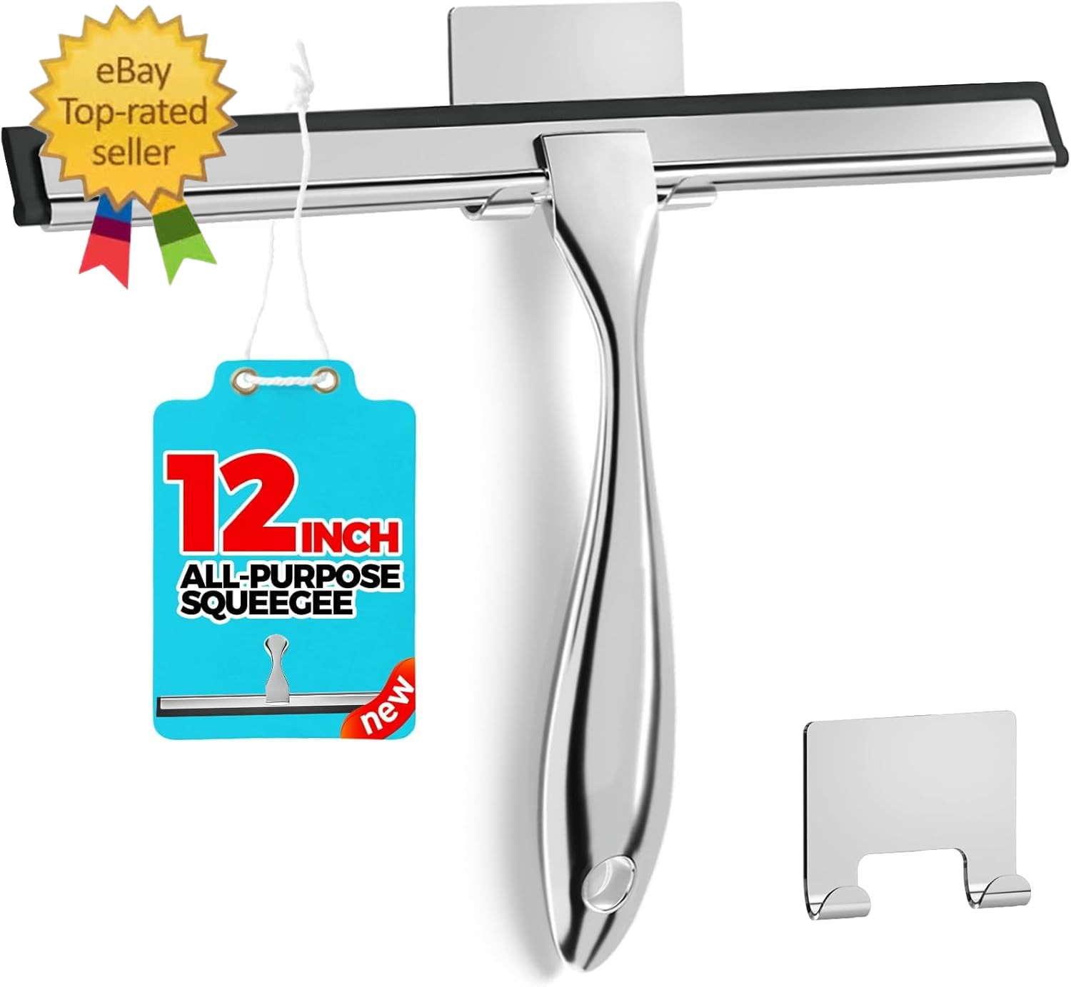 12-Inch All-Purpose Shower Squeegee for Shower Doors, Tile Shower Walls, Bathroo