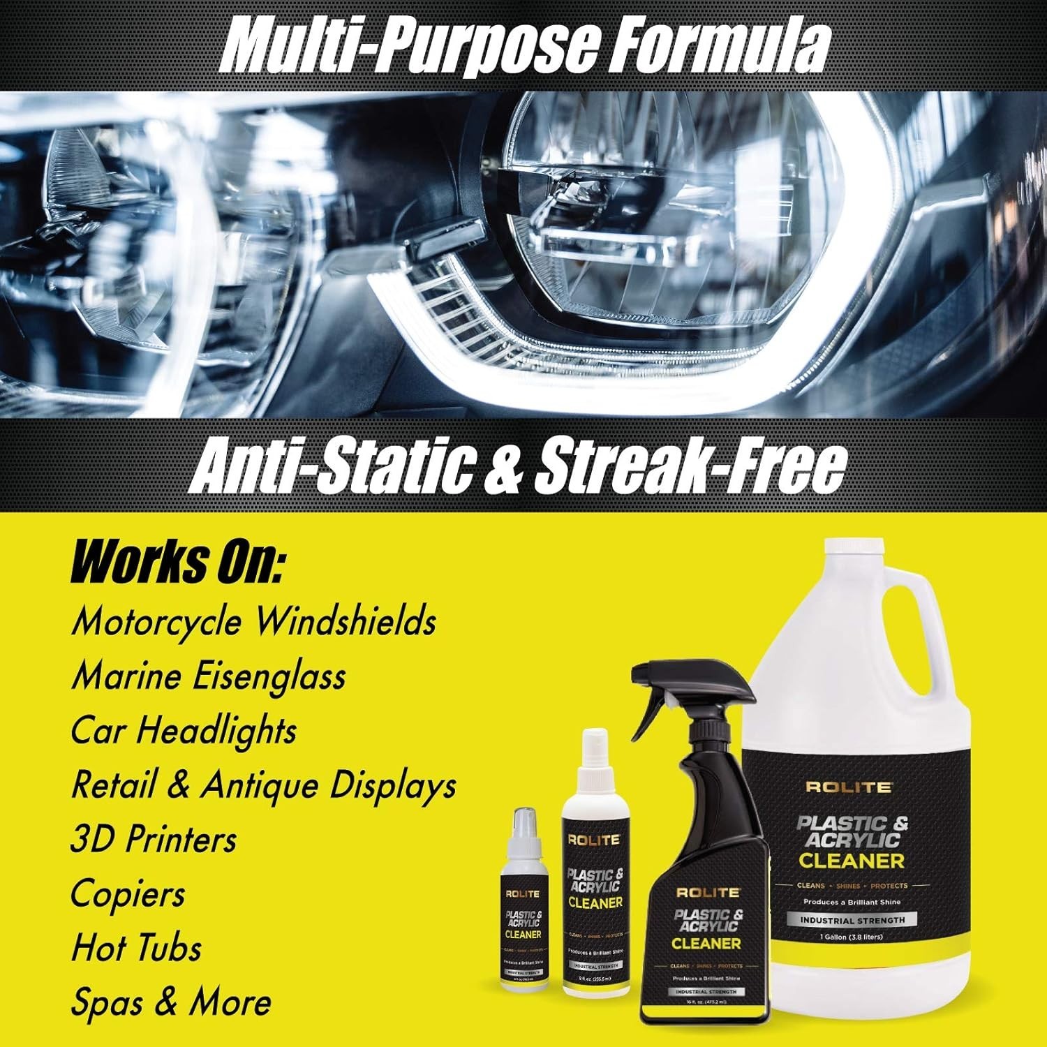 4 Fl Oz Streak-Free Plastic Cleaner Spray – Dual Pack for Crystal Clear Shine