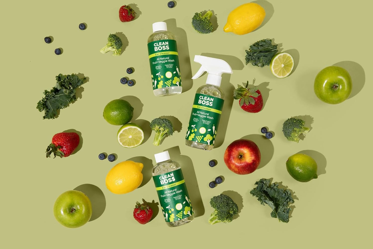 Eat Cleaner Triple-Action Fruit + Veggie Wash – 12 Oz, Pack of 3 – Removes Harmf