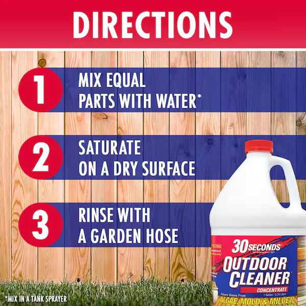 30 Seconds Outdoor Concentrate Algae Mold and Mildew Cleaner (1 Gallon) – 2 Pack