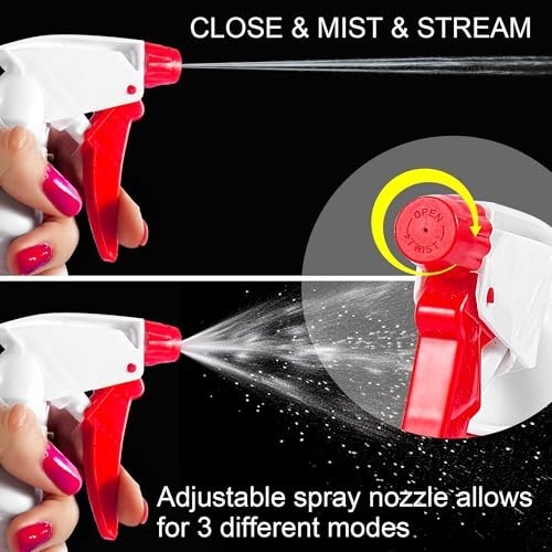 12 Pack 16 Oz Spray Bottles – Reusable Plastic Cleaning & Garden Spray Bottles