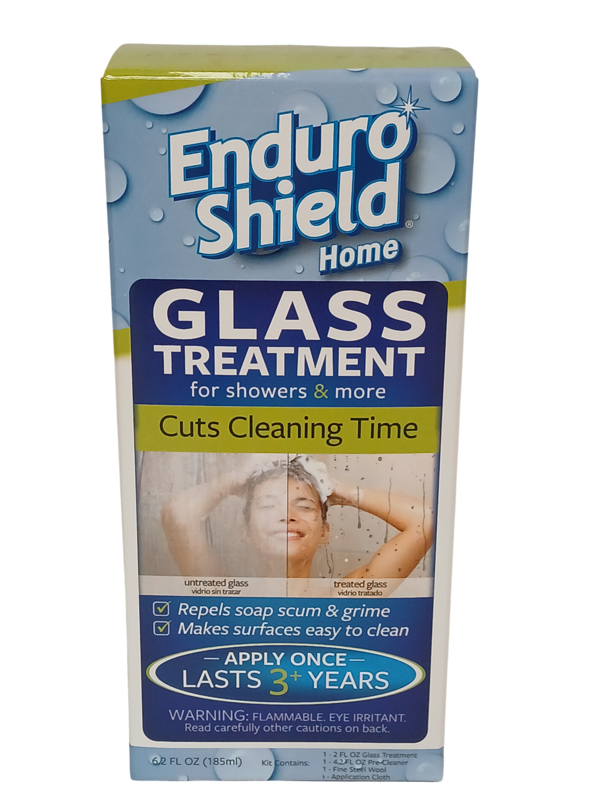 NEW Enduro Shield Home Glass Treatment Kit for Showers & More -Lasts 3 Years