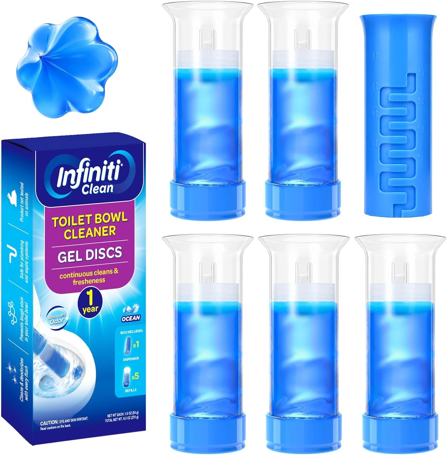 Toilet Gel Stamp, 5 Pack (Total 40 Stamps, Up to 1-Year Supply) Toilet Bowl