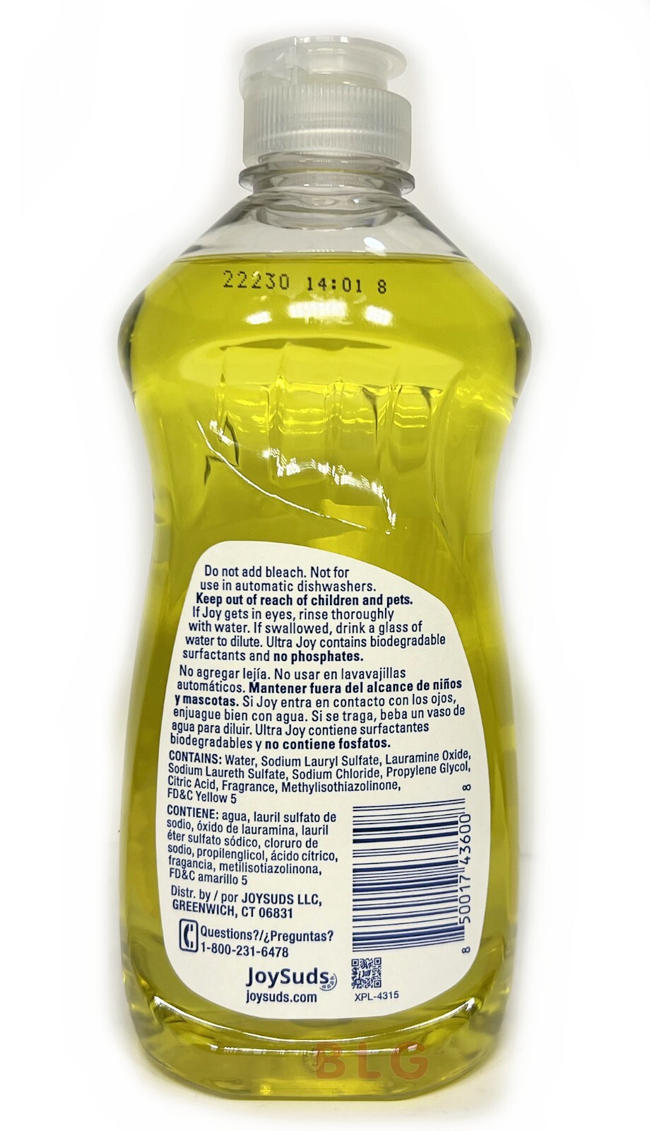 JOY ULTRA LEMON Scent Dish Washing Detergent Liquid Soap 12.6oz Kitchen Cleaner