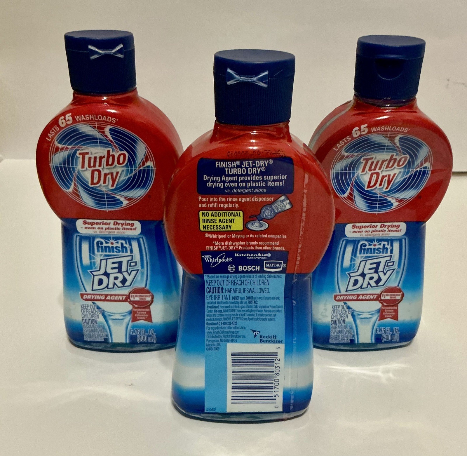 3xNOS Jet-Dry Turbo Dry Dishwasher Dishes Drying Agent 6.76oz NEW Sealed Retired