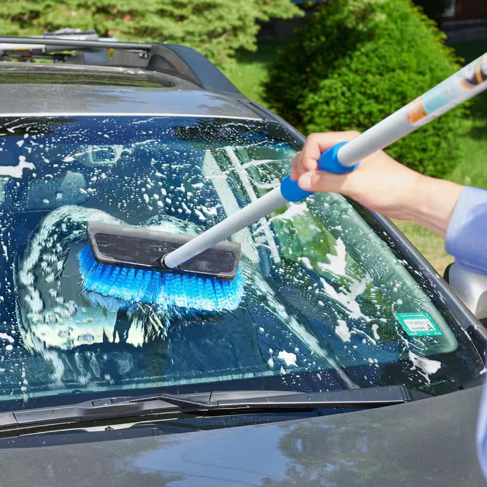 10 In. Waterflow Scrub Brush with Squeegee