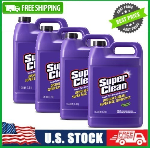 4 Pack Super Clean Tough Task Cleaner-Degreaser – 1 Gallon | 128 Fluid Ounces Pk