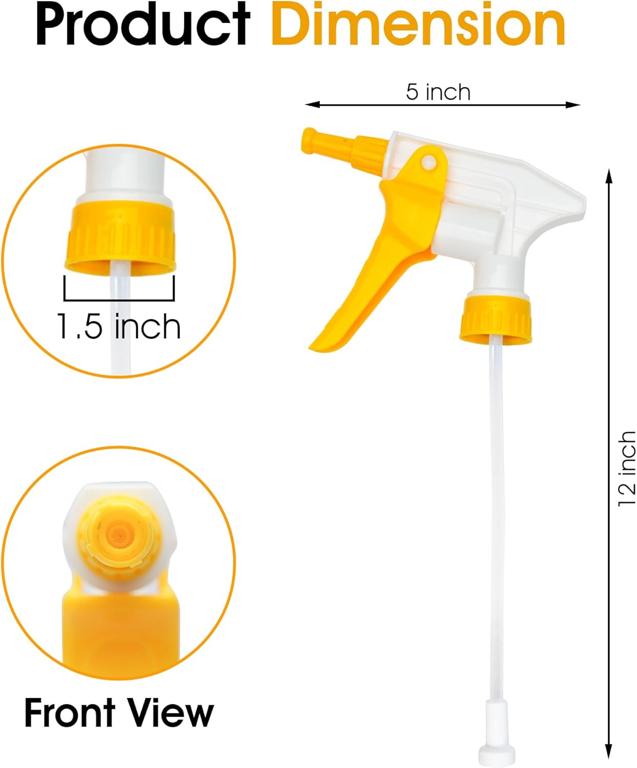 6-Pack Heavy-Duty Foamer Trigger Sprayer – High-Volume, Comfortable Grip, Acid-R