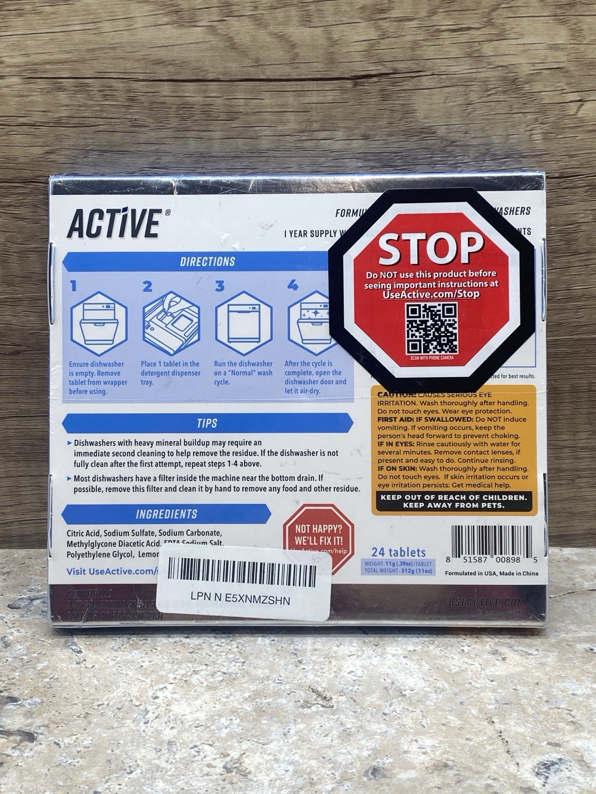 Active Dishwasher Cleaner Deodorizer Tablets 24 Pack Cleaning Descaler