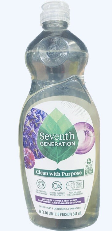 Seventh Generation LAVENDER FLOWER & MINT Dish Soap Detergent 19 fl oz