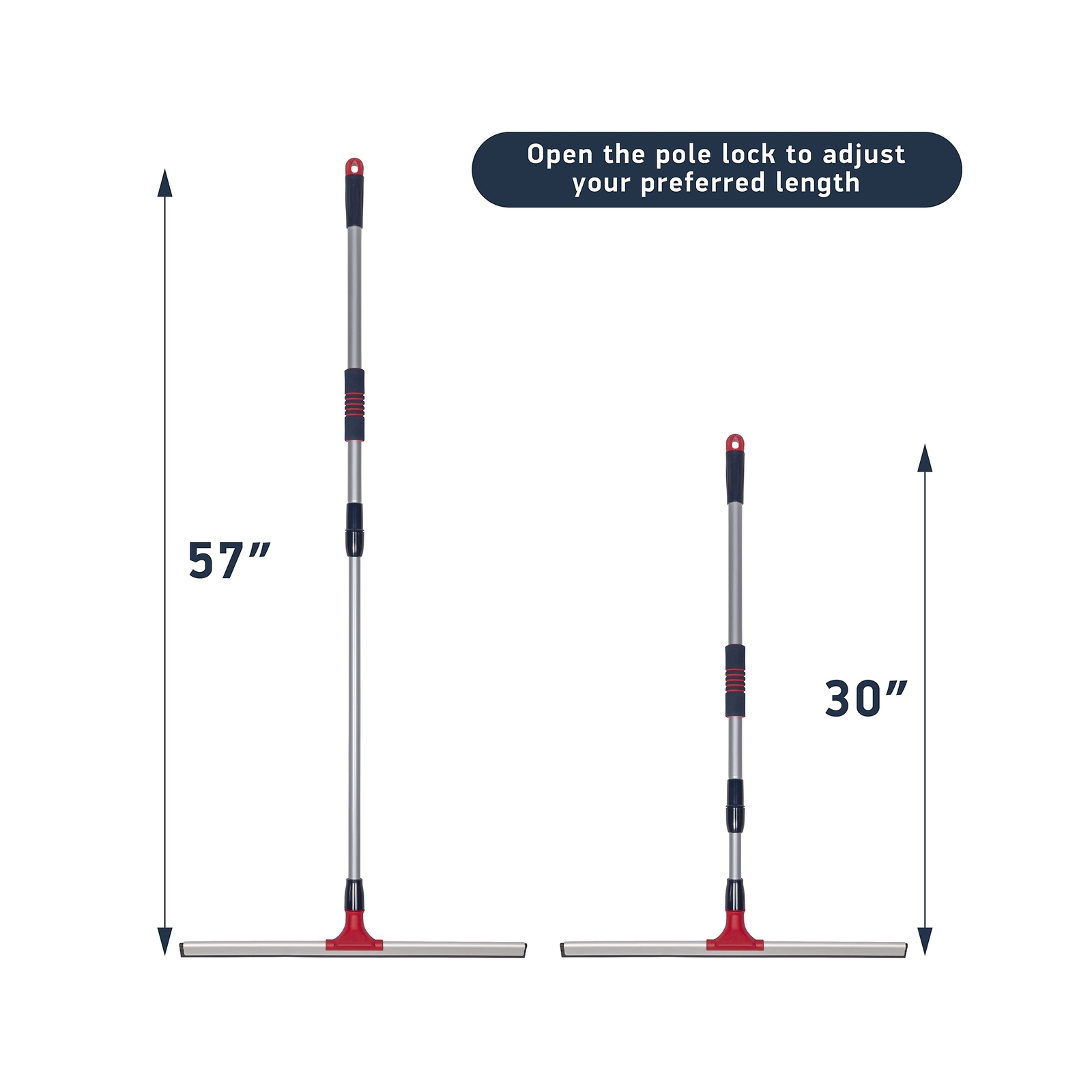 DSV Standard Professional Telescopic Stainless Aluminum Floor Scrubber Squeeg…