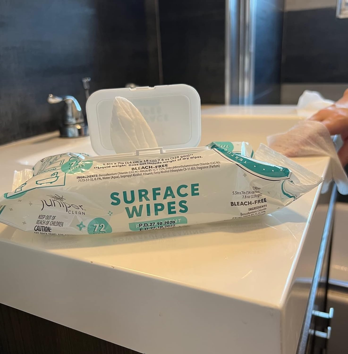 24 Pack Surface Cleaning Wipes Bleach Free, All-Purpose Cleaner