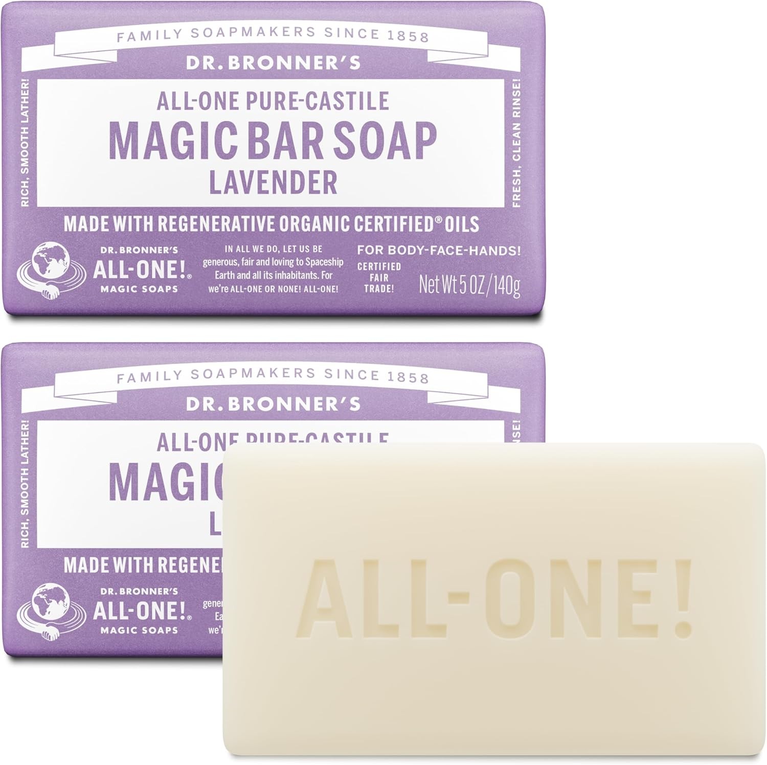 Pure-Castile Magic Bar Soap – Made with Regenerative Organic Certified Oils –