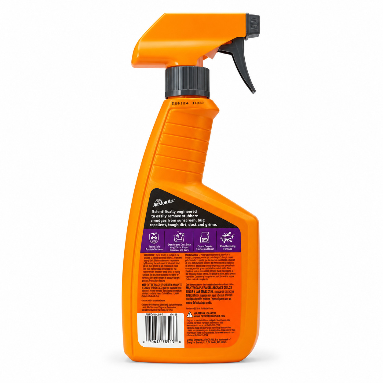 Armor All Multi Purpose Cleaner 16 oz Spray Auto Interior Stain Remover