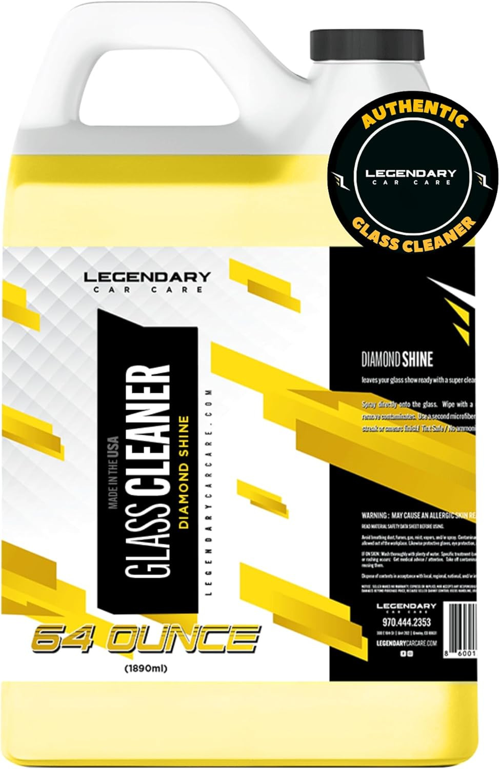 Legendary Glass Cleaner 64oz (Half Gal.) – Auto Window Cleaner Spray for Car Win
