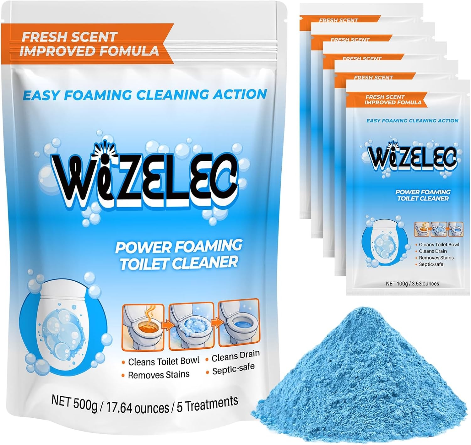 Toilet Bowl Cleaner Powder, Freshn Toilet Bowl Cleaner, Foing