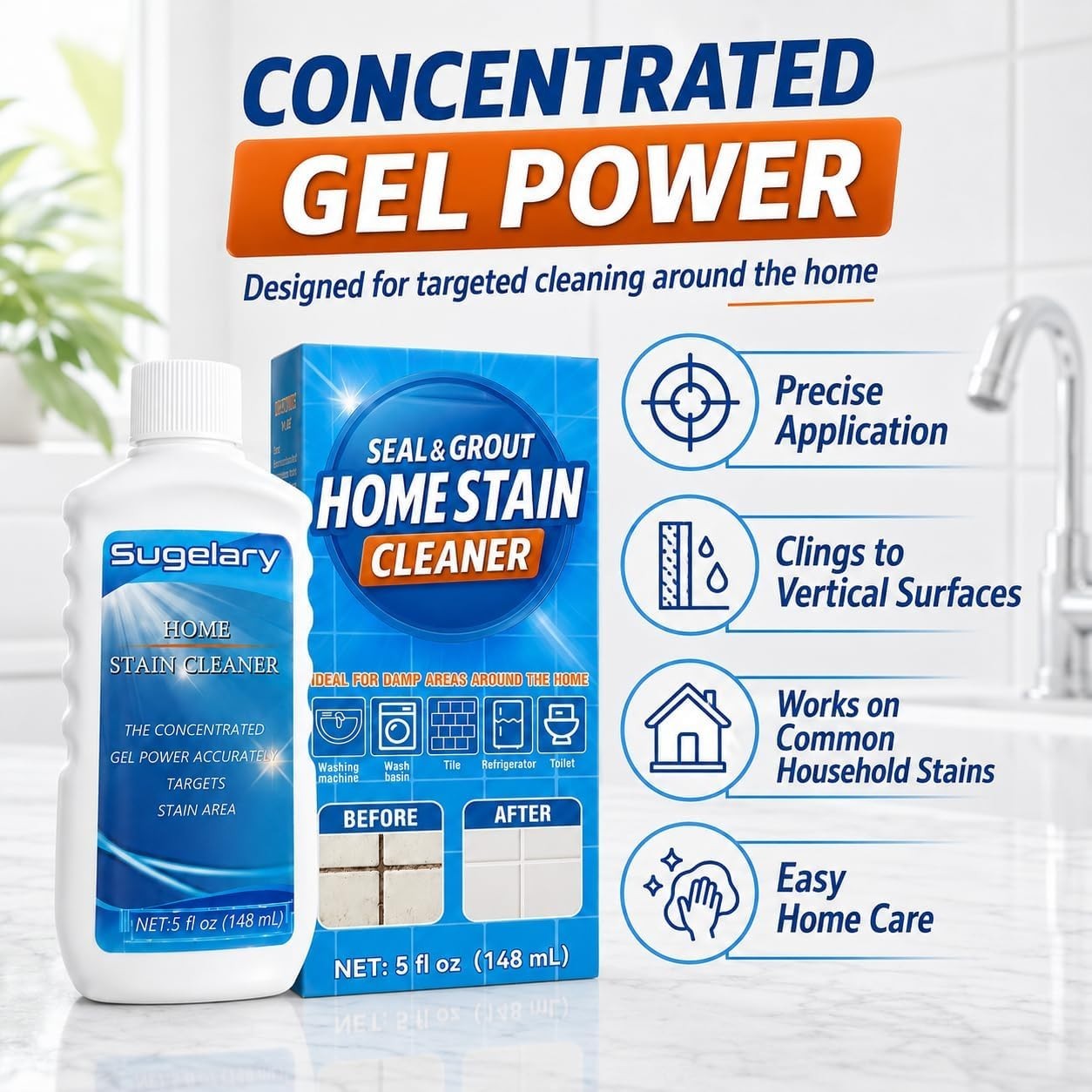 5 Fl Oz Unscented Mold Stain Cleaning Gel – Powerful All-Purpose Gel Solution