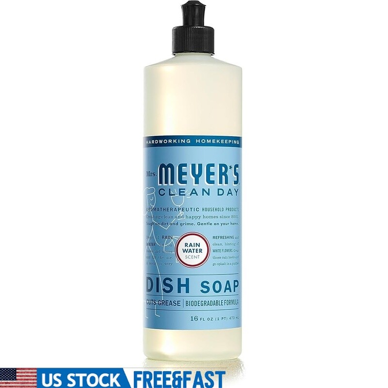 Biodegradable Liquid Dish Soap Rain Water Scent Cruelty Free Eco-Friendly 16oz