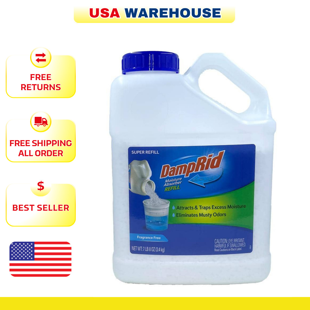 NEW Super Refill DampRid 7.5 lbs. Moisture Absorber Fragrance Free Remove Odors